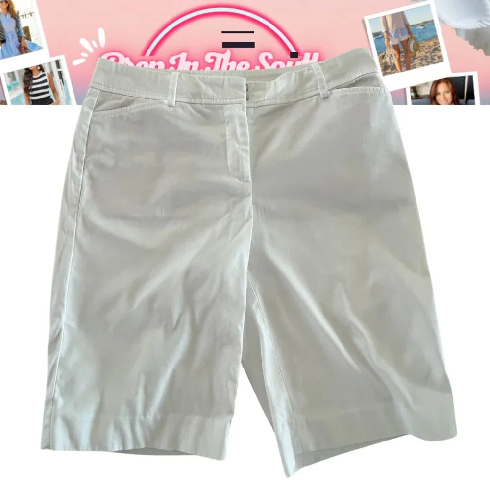 Talbots The Perfect Shorts โ White โ Size 4 โ 10" Inseam | Pre-Owned - Picture 5 of 7
